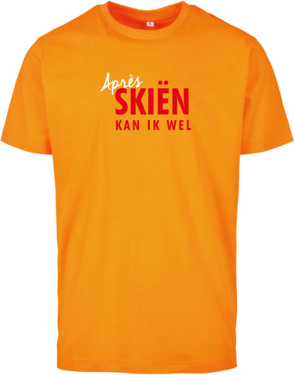   paradise orange S - Aprés skiën kan ik wel -   | Foute apres ski outfit | kleding | verkleedkleren | wintersport t-shirt | wintersport dames en heren